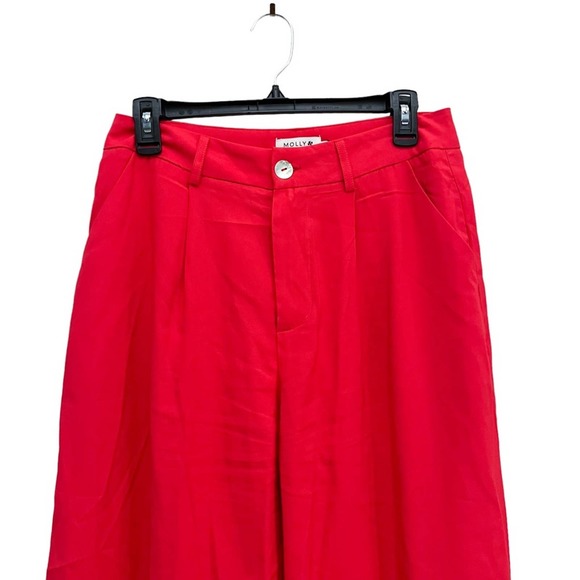 Molly Bracken High Rise Wide Leg Trouser Red Pants Size Medium - Picture 6 of 12
